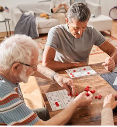A man and a woman are playing a game of cards on a table. AI generated content